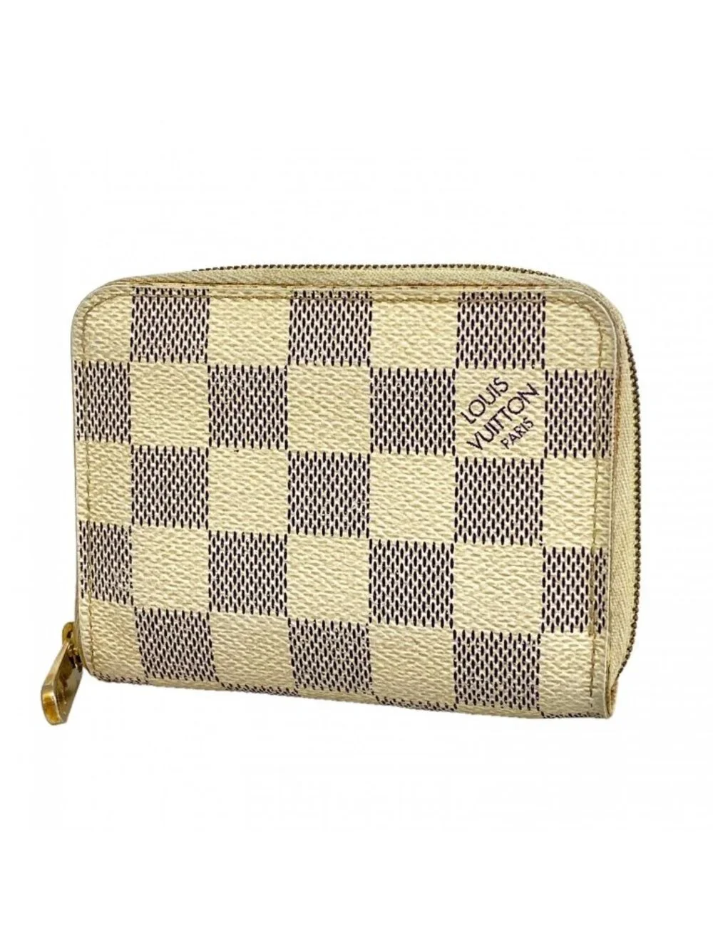 Louis Vuitton Coin Case Damier Azur Zippy Purse White